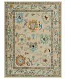 Hand Tufted Pink Peach and Gold Modern Colorful Oushak Rug, Kids, Living Room and Bedroom Rug | TRD6461