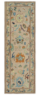 Hand Tufted Pink Peach and Gold Modern Colorful Oushak Rug, Kids, Living Room and Bedroom Rug | TRD6461