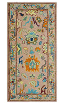 Pink Peach Gold Hand Tufted Oushak Wool Area Rug - Modern Style by The Rug Decor