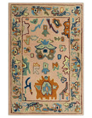 Pink Peach Gold Hand Tufted Oushak Wool Area Rug - Modern Style by The Rug Decor