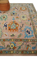 Pink Peach Gold Hand Tufted Oushak Wool Area Rug - Modern Style by The Rug Decor