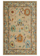 Pink Peach Gold Hand Tufted Oushak Wool Area Rug - Modern Style by The Rug Decor