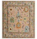 Hand Tufted Pink Peach and Gold Modern Colorful Oushak Rug, Kids, Living Room and Bedroom Rug | TRD6461