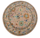 Hand Tufted Pink Peach and Gold Modern Colorful Oushak Rug, Kids, Living Room and Bedroom Rug | TRD6461