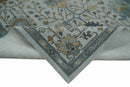 Hand Tufted Wool Oushak Rug in Silver and Blue Multi Size Living Room and Bedroom