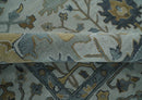 Hand Tufted Silver and Blue Donegal Oushak Rug, Multi Size Living Room and Bedroom Rug
