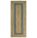 Hand Woven 100% Natural Fiber Blue and Brown Natural Jute Rug | JR2