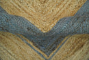 Hand Woven 100% Natural Fiber Blue and Brown Natural Jute Rug | JR2