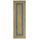 Hand Woven 100% Natural Fiber Blue and Brown Natural Jute Rug | JR2