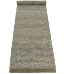 Hand Woven Natural Fiber Jute and Wool Silver and Brown Rug