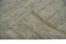 Hand Woven Natural Fiber Jute and Wool Silver and Brown Rug
