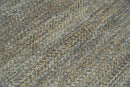 Hand Woven Natural Fiber Jute and Wool Silver and Brown Rug