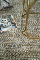 Hand Woven Natural Fiber Jute and Wool Silver and Brown Rug