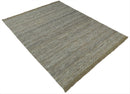 Hand Woven Natural Fiber Jute and Wool Silver and Brown Rug