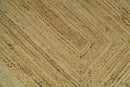 Hand Woven 100% Natural Fiber White and Brown Natural Jute Rug | JR3