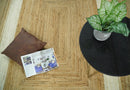 Hand Woven 100% Natural Fiber White and Brown Natural Jute Rug | JR3