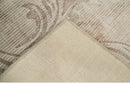 Brown Floral Art Silk Area Rug - Hand Woven and Carved 2.8x10