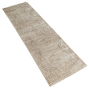 Brown Floral Art Silk Area Rug - Hand Woven and Carved 2.8x10