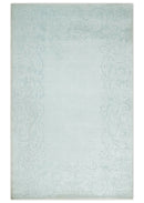2.6x10 and 5x8 Hand Woven and Carved Silver and Gray Floral Art Silk Rug | KNT6