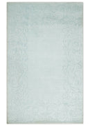 Bamboo Silk Hand Woven Area Rug Carved Floral Silver Gray 5x8