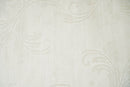 Silver and Ivory Hand Woven and Carved Floral Modern Design Art Silk Area Rug 4x6