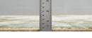 Modern Abstract Art Silk Area Rug 4x6 Feet Hand Woven in Silver and Olive Tones