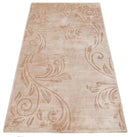 Beige and Peach Floral Hand-Woven Art Silk Area Rug 3x5 - Carved