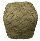 Hand Woven Beige Geometrical Design Jute Pouf