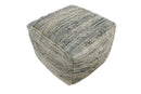 Hand Woven Boho Natural Large Black and Brown Jute Pouf | TRD123P