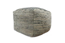 Hand Woven Boho Natural Large Black and Brown Jute Pouf | TRD123P