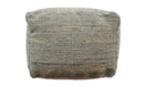 Hand Woven Boho Natural Large Gray and Brown Jute Pouf