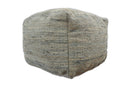 Hand Woven Boho Natural Large Gray and Brown Jute Pouf