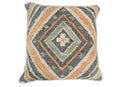 Hand Woven Boho Rust and Charcoal Jute and Wool Tribal Accent  Pillow, Cushion | PL11