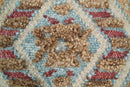 Hand Woven Boho Tribal Accent Mustard and Blue Jute and Wool Pillow, Cushion | PL13