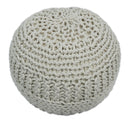 Hand Woven Macrame Beige Pouf Ottoman- Footstool, Chair or Footrest | TRD112