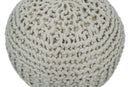 Hand Woven Macrame Beige Pouf Ottoman- Footstool, Chair or Footrest | TRD112