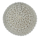 Hand Woven Macrame Beige Pouf Ottoman- Footstool, Chair or Footrest | TRD112