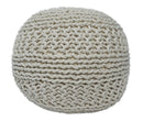 Hand Woven Macrame Beige Pouf Ottoman- Footstool, Chair or Footrest | TRD112