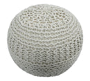 Hand Woven Macrame Beige Pouf Ottoman- Footstool, Chair or Footrest | TRD112