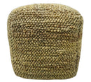 Hand Woven Natural Brown Chunky Design Jute Pouf