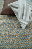 Hand Woven Modern Style Gray and Brown Jute Art Silk Chevron Pattern Area Rug