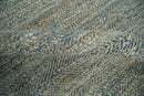 Hand Woven Modern Style Gray and Brown Jute Art Silk Chevron Pattern Area Rug