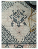 Blended Wool Hand Woven Area Rug Peach Beige Charcoal Multi Size by The Rug Decor