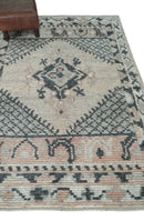 Hand Woven Peach, Beige and Charcoal Rug Made with Blended Wool Multi Size Rug