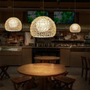 GobekUsa Hand Woven Rattan Pendant Lights Chandelier Bamboo Modern Living Room Decor