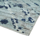 Silver Blue Charcoal Abstract Trellis Moroccan Wool Area Rug by The Rug Decor