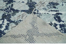Silver Blue Charcoal Abstract Trellis Moroccan Wool Area Rug by The Rug Decor