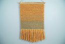 Hand Woven Wool Tapestry Gold and Camel Bohemian Modern Wall Hanging | WH10