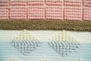 Hand Woven Wool Tapestry White, Blue and Pink Bohemian Modern Wall Hanging | WH13
