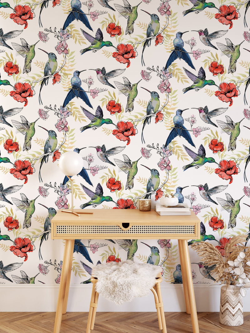 Hummingbird Wallpaper Peel and Stick